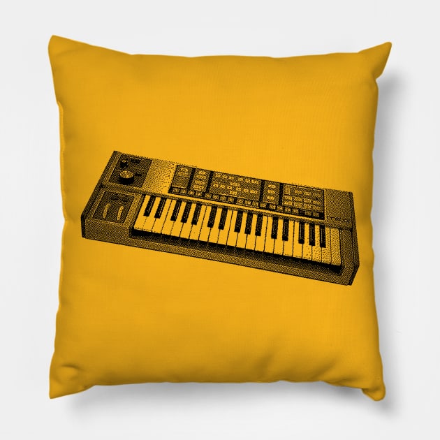 Source 8 bit Synthesizer Tee Pillow by DankFutura