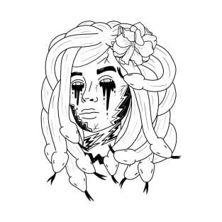 Medusa line art | sketch | tattoo T-Shirt