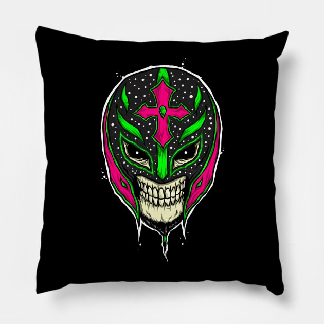 Skull Rey Mysterio Pillow by lockdownmnl09