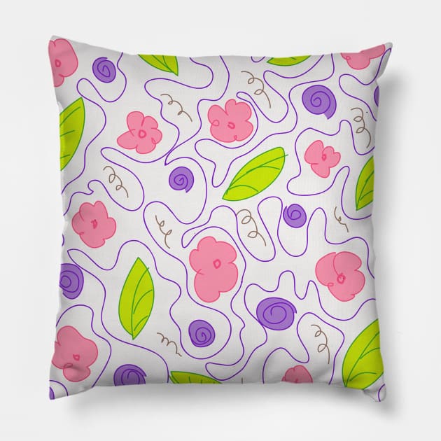 Cute Floral Pattern Art Pillow by HeartFavoriteDesigns