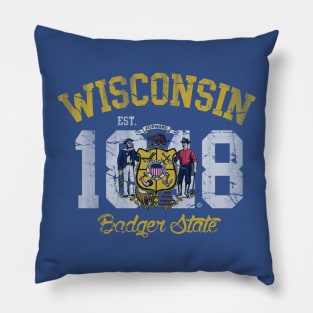 Vintage Wisconsin Badger State Pillow