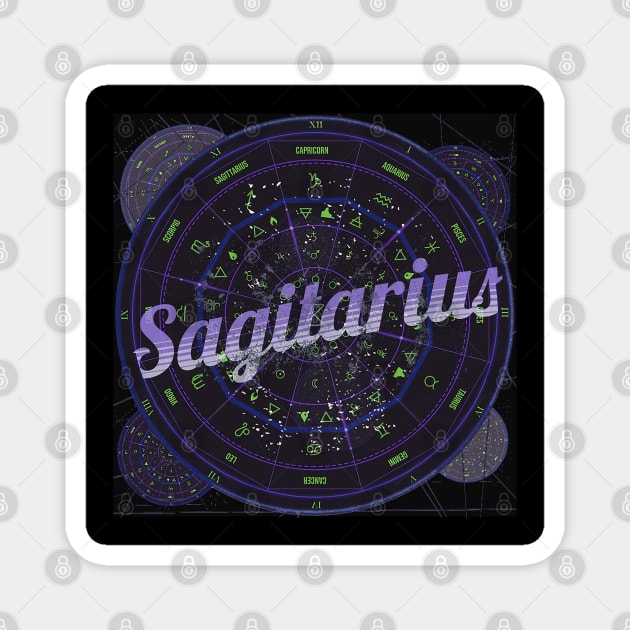 Sagittarius Zodiac Astrology Magnet by Aurora X