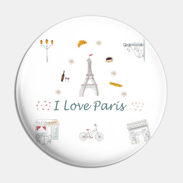 I love Paris Pin by cmartwork