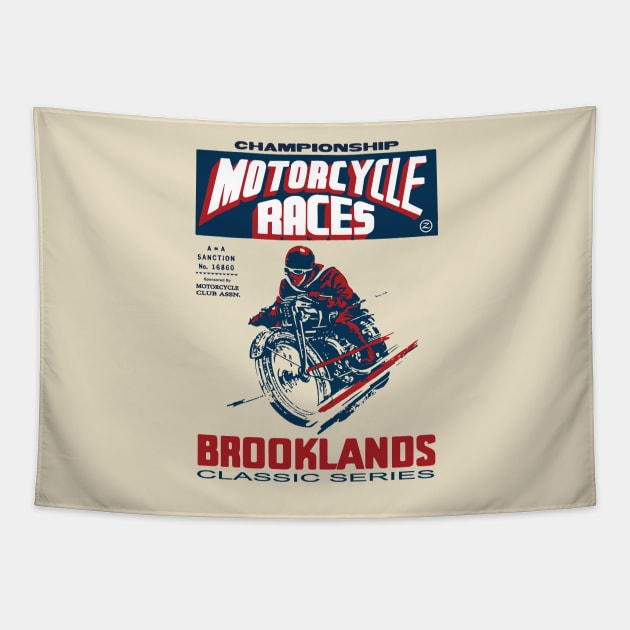 moto vintage racer Tapestry by retroracing