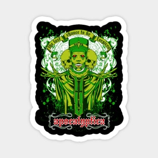 Green Zombie Skull Magnet