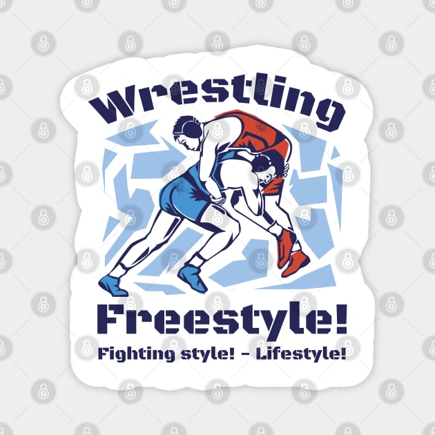 Freestyle wrestling sport Magnet by MARCHY