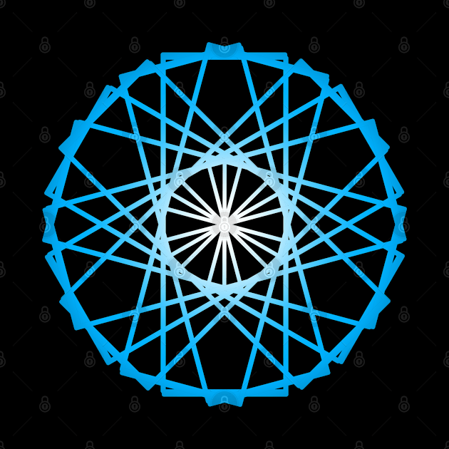 Unique glowing blue cogwheel by FariDesigns 