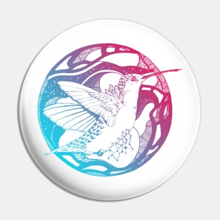 Dual Color Circle of The Hummingbird Pin