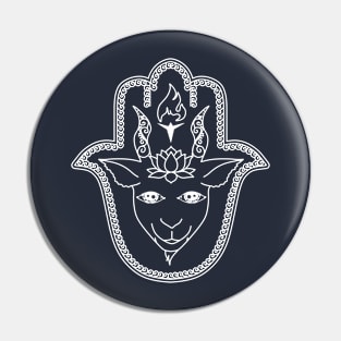 Baphomet Hamsa Hand Pin