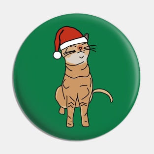 Christmas Kitty Cat in Santa Hat Pin