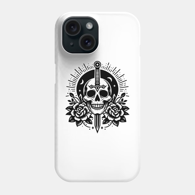 skull and sword Phone Case by lkn