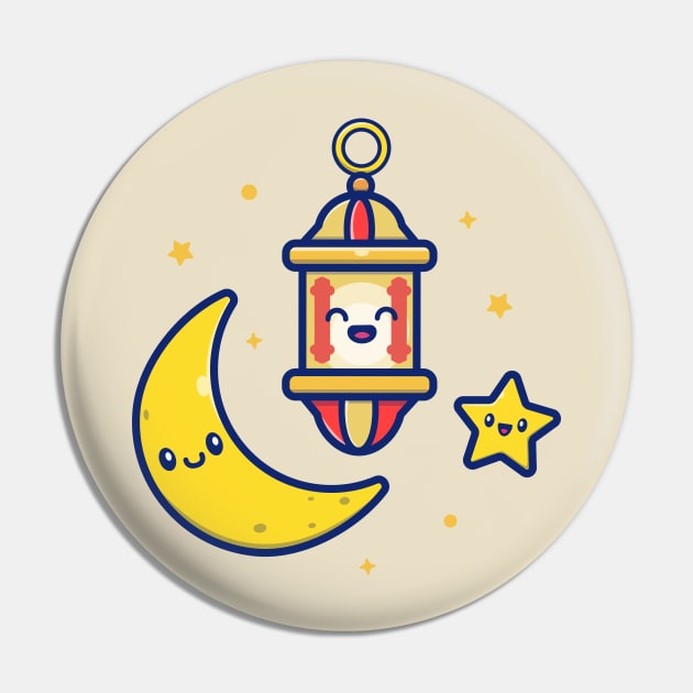 Cute Lamp Lantern With Moon And Star Pin by Catalyst Labs