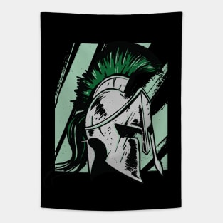 Gritty Spartan Helment Illustration Tapestry