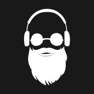 Cool Hipster Full Beard Sunglasses Headphones Musician Gift T-Shirt