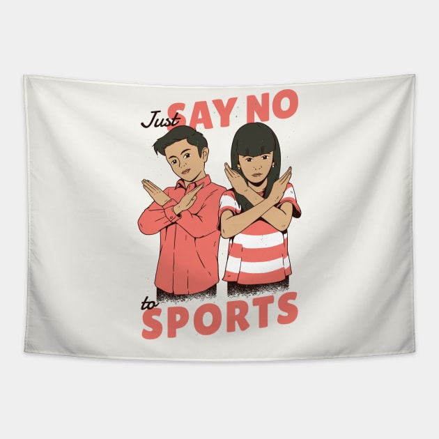 Vintage Children's Poster // Just Say No to Sports Tapestry by SLAG_Creative