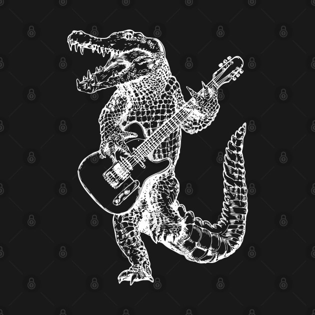 SEEMBO Alligator Playing Guitar Guitarist Musician Fun Band by SEEMBO
