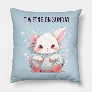 Fine sunday rabbit Pillow