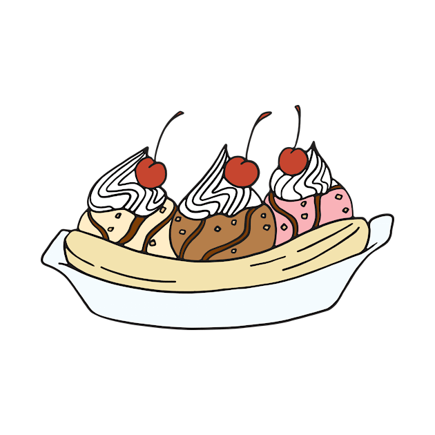 Banana Split Ice Cream Sundae by murialbezanson