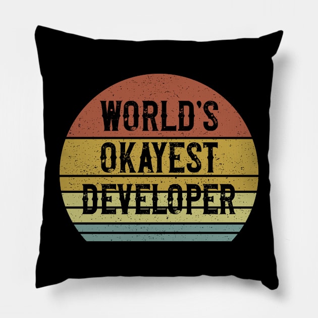 World's Okayest Developer Pillow by Sunil Belidon