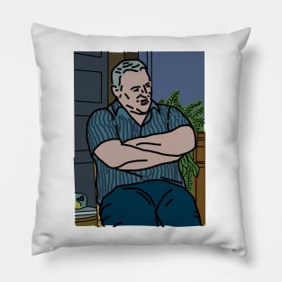 Portrait of Man in Stripes Pillow