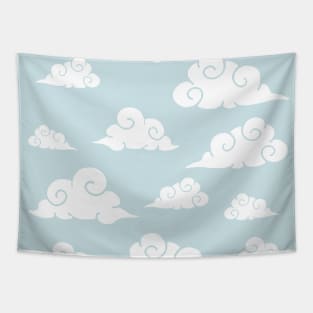 Blue sky with cloud print Tapestry