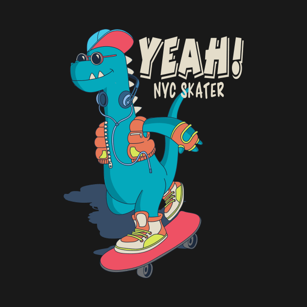 Yeah New York Dino Skater by D3monic
