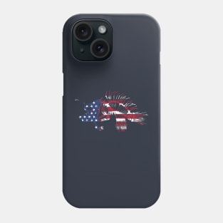 American Flag Angler Fish Skeleton American Fishing Phone Case