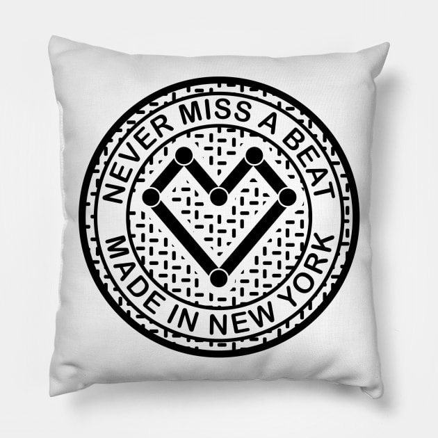 New York City's Heart (BLACK) Pillow by Michael Tutko