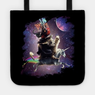 Cat Riding Chicken Turtle Panda Llama Unicorn Tote