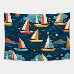 Sailing - Blue Sea Tapestry