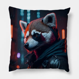 Red Panda Rain Rebel Pillow