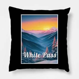 White pass ski - washington Pillow