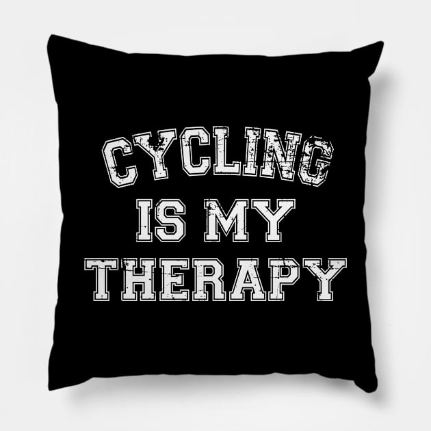 Cycling Is My Therapy Pillow by RW