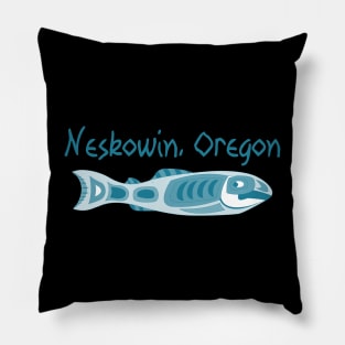 Neskowin, Oregon Plenty of Fish Monochrome Pillow