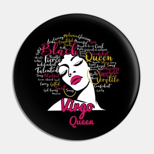 Virgo Queen Funny Birthday Gift for Black Women Girl Pin