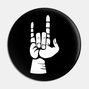 Rock And Roll Hand Sign Pin