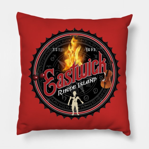 City of Eastwick Pillow by MindsparkCreative