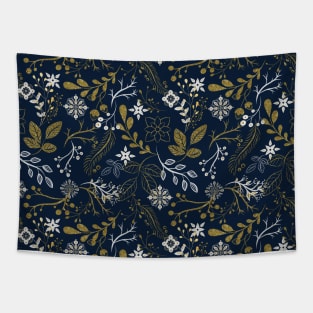 Pastel Wild Flower Folk Pattern Tapestry