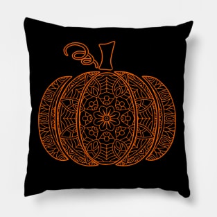 Halloween Orange Pumpkin Mandala Pillow