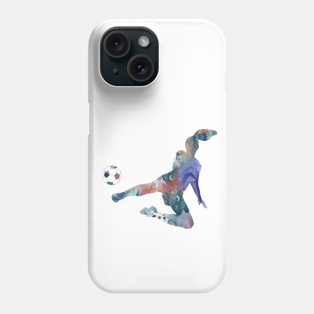 Female Soccer Player Phone Case by RosaliArt