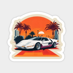 Miami Vice white Ferrari Magnet