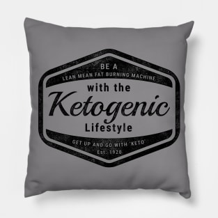 Retro Ketogenic Lifestyle Design Black Pillow