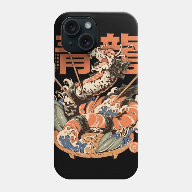 Dragon Sushi - Black Phone Case by Ilustrata