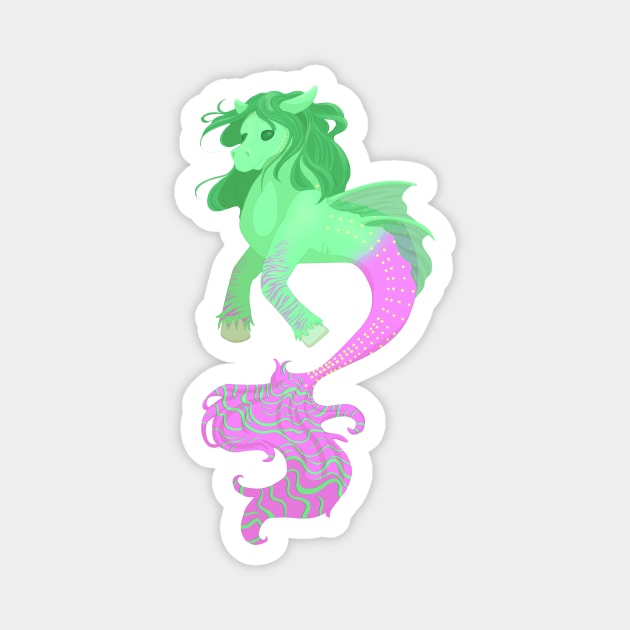 Green Hippocampus Magnet by Anathar