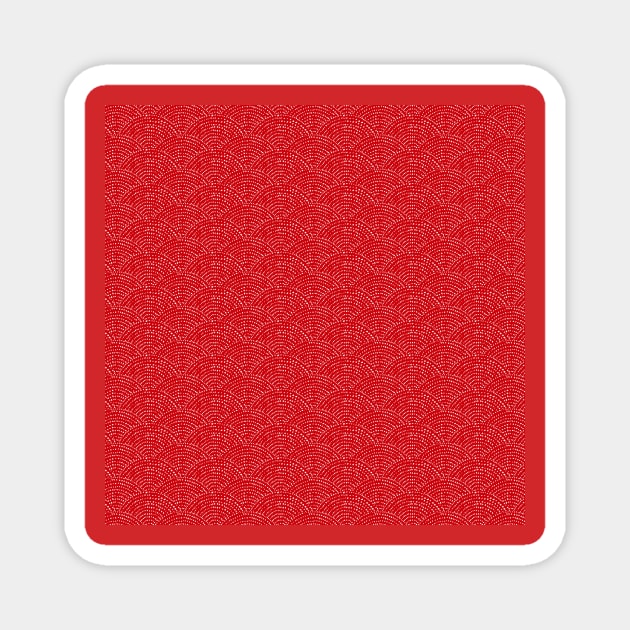 Ink dot scales - White dots on red Magnet by crumpetsandcrabsticks