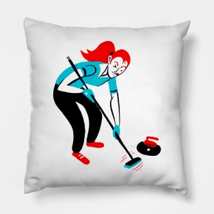 Woman Curling Pillow