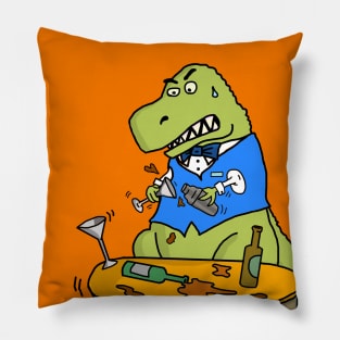 Tyrannosaurs Rex the Bartender Pillow