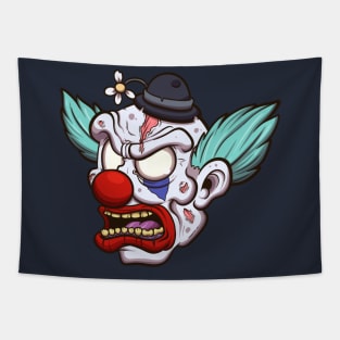 Zombie Clown Head Tapestry