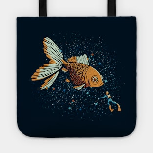 Golden Fish Scuba Diver by Tobe Fonseca Tote