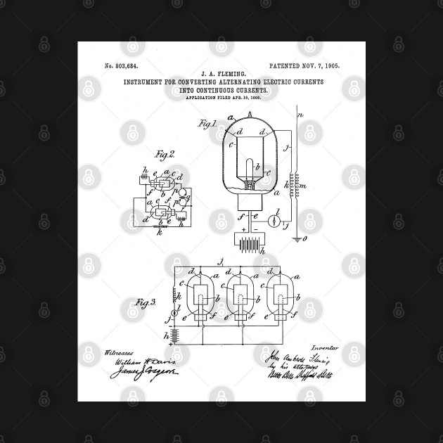Electrician Patent - Maker Workshop Art - White by patentpress